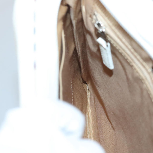 BURBERRY Nova Check Shoulder Bag Canvas Beige Silver Auth 127446