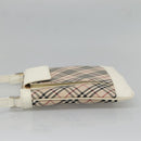BURBERRY Nova Check Shoulder Bag Canvas Beige Silver Auth 127446-4