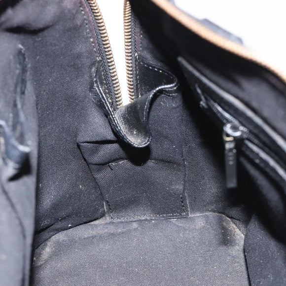 BURBERRY Nova Check Hand Bag Canvas Beige Silver Auth 127448