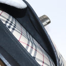 BURBERRY Nova Check Hand Bag Canvas Beige Silver Auth 127448-21