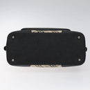 BURBERRY Nova Check Hand Bag Canvas Beige Silver Auth 127448-5