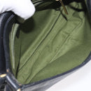 Salvatore Ferragamo Gancini Shoulder Bag Leather Black Gold Auth 127449-11