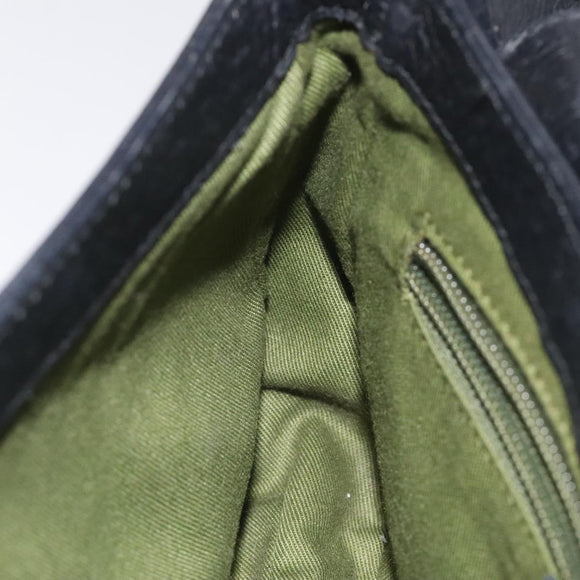 Salvatore Ferragamo Gancini Shoulder Bag Leather Black Gold Auth 127449