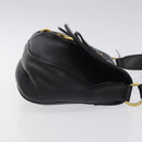 Salvatore Ferragamo Gancini Shoulder Bag Leather Black Gold Auth 127449-3