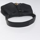 Salvatore Ferragamo Gancini Shoulder Bag Leather Black Gold Auth 127449-7