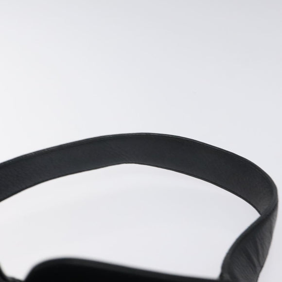 Salvatore Ferragamo Gancini Shoulder Bag Leather Black Gold Auth 127449