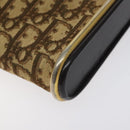 Christian Dior Trotter Canvas Shoulder Bag Brown Gold Auth 127452-9