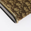 Christian Dior Trotter Canvas Shoulder Bag Brown Gold Auth 127452-16
