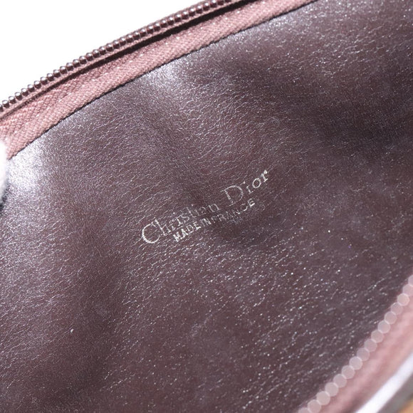 Christian Dior Trotter Canvas Shoulder Bag Brown Gold Auth 127452