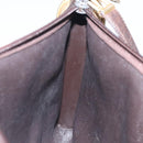 Christian Dior Trotter Canvas Shoulder Bag Brown Gold Auth 127452-17