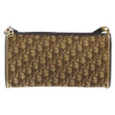 Christian Dior Trotter Canvas Shoulder Bag Brown Gold Auth 127452-13