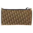 Christian Dior Trotter Canvas Shoulder Bag Brown Gold Auth 127452-2