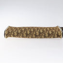 Christian Dior Trotter Canvas Shoulder Bag Brown Gold Auth 127452-5