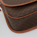 CELINE Macadam Canvas Shoulder Bag PVC Brown Gold Auth 127455-15