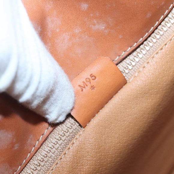 CELINE Macadam Canvas Shoulder Bag PVC Brown Gold Auth 127455