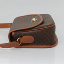 CELINE Macadam Canvas Shoulder Bag PVC Brown Gold Auth 127455-4
