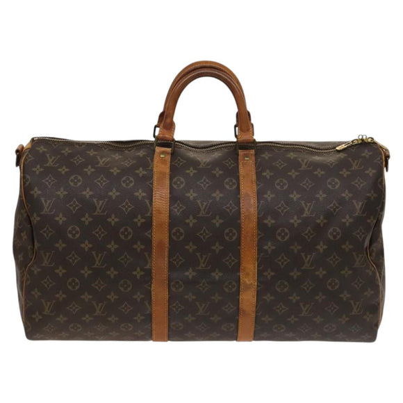 LOUIS VUITTON Monogram Keepall Bandouliere 55 Boston Bag M41414 LV Auth 127459