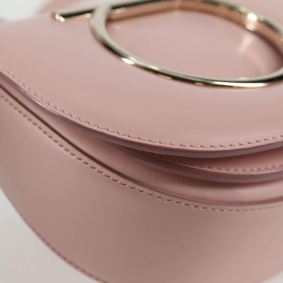Salvatore Ferragamo Gancini Shoulder Bag Leather Pink Gold Auth 127475M