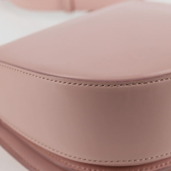 Salvatore Ferragamo Gancini Shoulder Bag Leather Pink Gold Auth 127475M