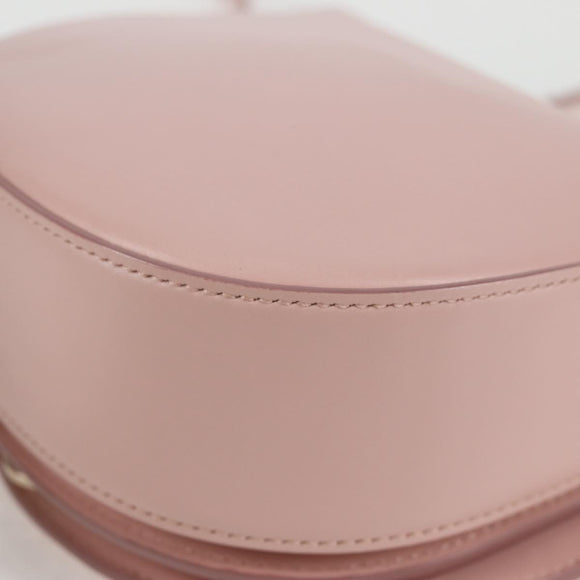 Salvatore Ferragamo Gancini Shoulder Bag Leather Pink Gold Auth 127475M