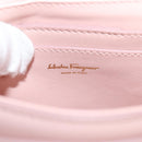 Salvatore Ferragamo Gancini Shoulder Bag Leather Pink Gold Auth 127475M-19