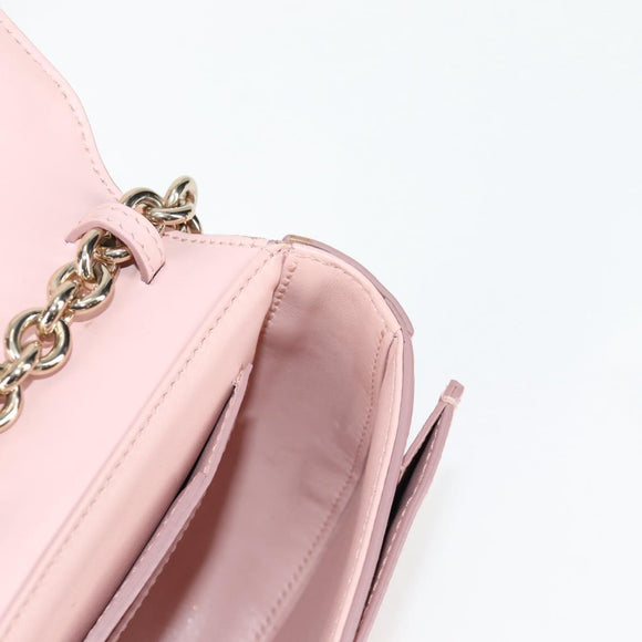 Salvatore Ferragamo Gancini Shoulder Bag Leather Pink Gold Auth 127475M