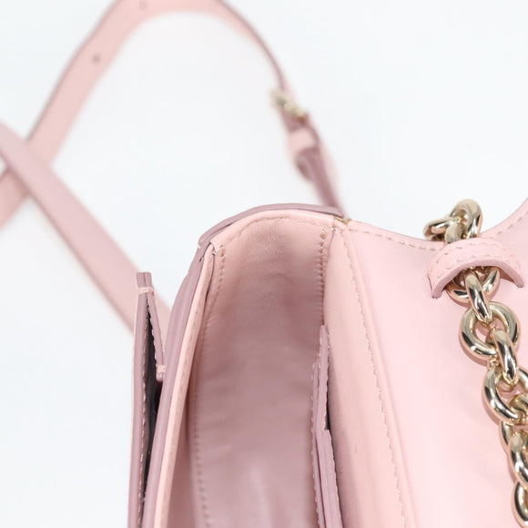 Salvatore Ferragamo Gancini Shoulder Bag Leather Pink Gold Auth 127475M