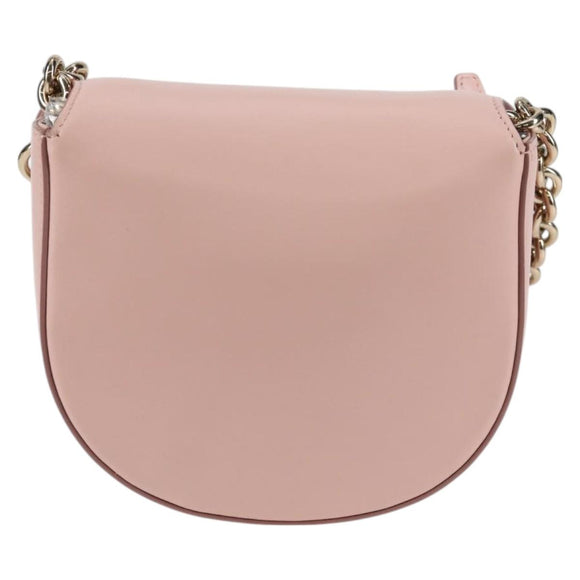 Salvatore Ferragamo Gancini Shoulder Bag Leather Pink Gold Auth 127475M