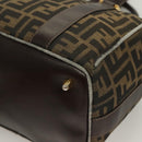 FENDI Zucca Canvas Hand Bag 2way Black Brown gold Auth 127476-28