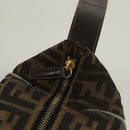 FENDI Zucca Canvas Hand Bag 2way Black Brown gold Auth 127476-21