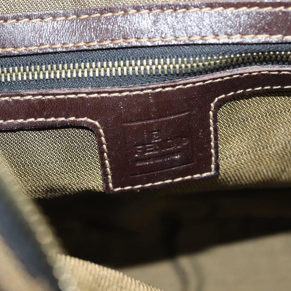 FENDI Zucca Canvas Hand Bag 2way Black Brown gold Auth 127476