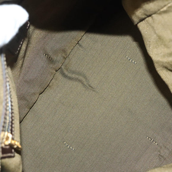 FENDI Zucca Canvas Hand Bag 2way Black Brown gold Auth 127476