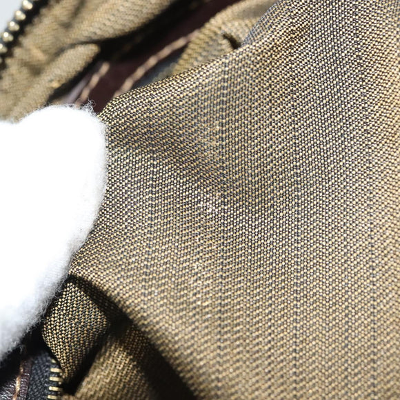 FENDI Zucca Canvas Hand Bag 2way Black Brown gold Auth 127476