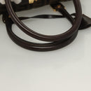 FENDI Zucca Canvas Hand Bag 2way Black Brown gold Auth 127476-7