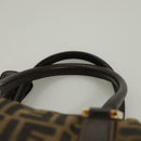 FENDI Zucca Canvas Hand Bag 2way Black Brown gold Auth 127476-14