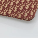Christian Dior Trotter Canvas Shoulder Bag Red Gold Auth 127478-12