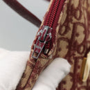 Christian Dior Trotter Canvas Shoulder Bag Red Gold Auth 127478-14