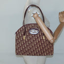 Christian Dior Trotter Canvas Shoulder Bag Red Gold Auth 127478-18