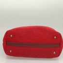 CHANEL Matelasse Chain Shoulder Bag Wool 2way Red CC Auth 127480-5