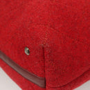 CHANEL Matelasse Chain Shoulder Bag Wool 2way Red CC Auth 127480-15