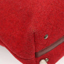 CHANEL Matelasse Chain Shoulder Bag Wool 2way Red CC Auth 127480-16