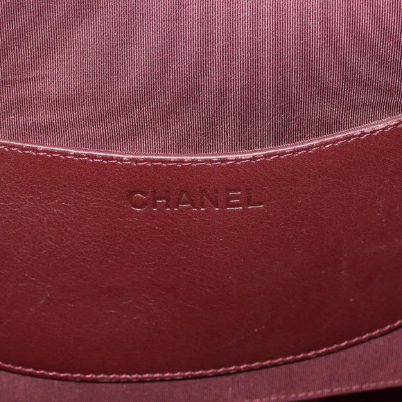 CHANEL Matelasse Chain Shoulder Bag Wool 2way Red CC Auth 127480