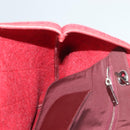 CHANEL Matelasse Chain Shoulder Bag Wool 2way Red CC Auth 127480-21