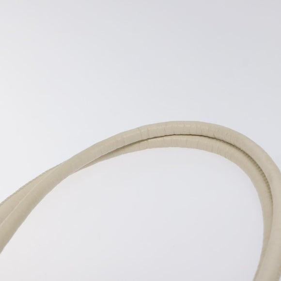 CHANEL Camelia Shoulder Bag Leather Ivory CC Auth 127482