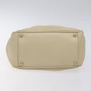 CHANEL Camelia Shoulder Bag Leather Ivory CC Auth 127482-5