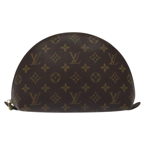 LOUIS VUITTON Monogram Trousse Demi Ronde Cosmetic Pouch M47520 LV Auth 127488