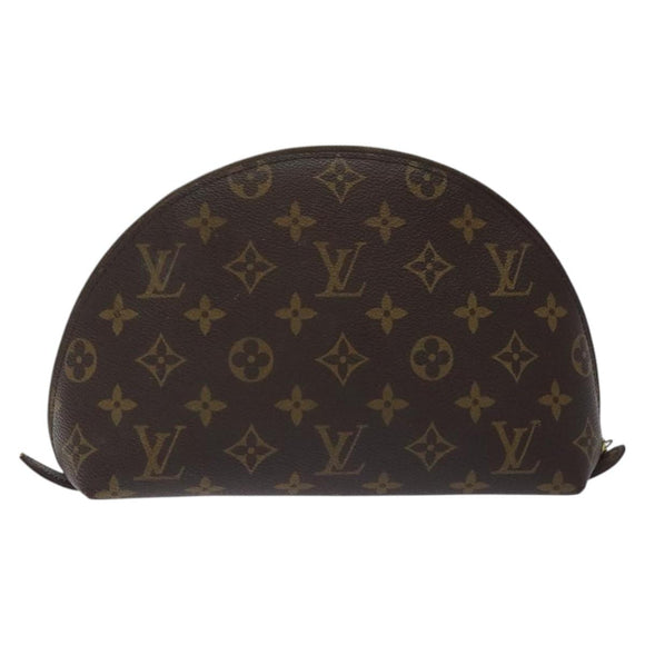 LOUIS VUITTON Monogram Trousse Demi Ronde Cosmetic Pouch M47520 LV Auth 127488
