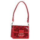 LOUIS VUITTON Monogram Lace Dauphine Mini Shoulder Bag Red M20359 Auth 127494M-1