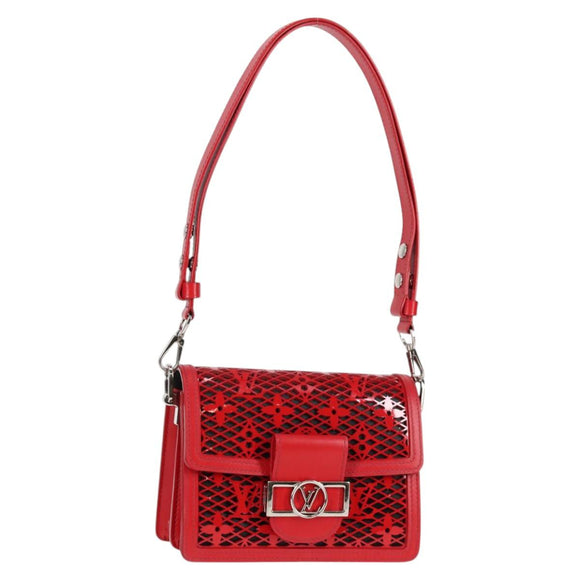 LOUIS VUITTON Monogram Lace Dauphine Mini Shoulder Bag Red M20359 Auth 127494M
