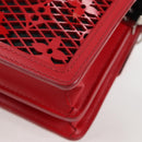 LOUIS VUITTON Monogram Lace Dauphine Mini Shoulder Bag Red M20359 Auth 127494M-17